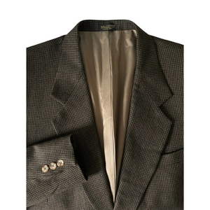 Oscar De La Renta Size 44 R Wool 2 Button Houndstooth Blazer‎ Jacket